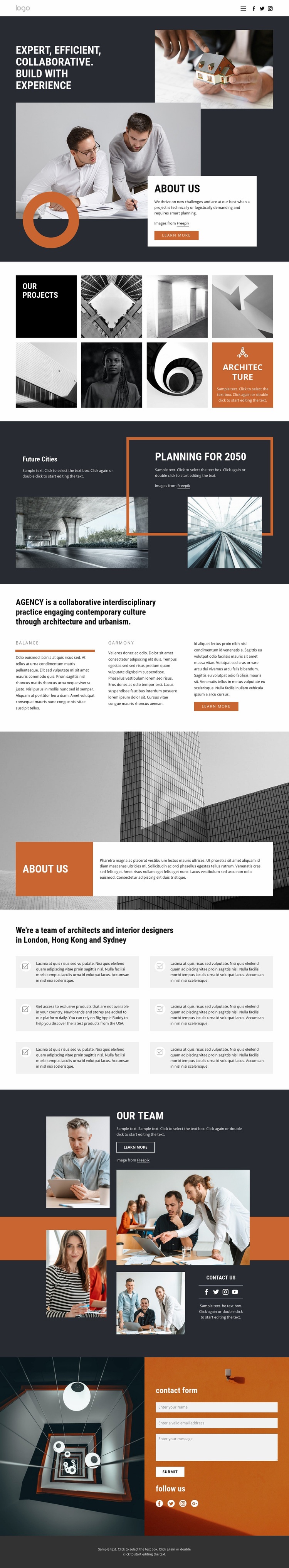 Architects design group Homepage Design