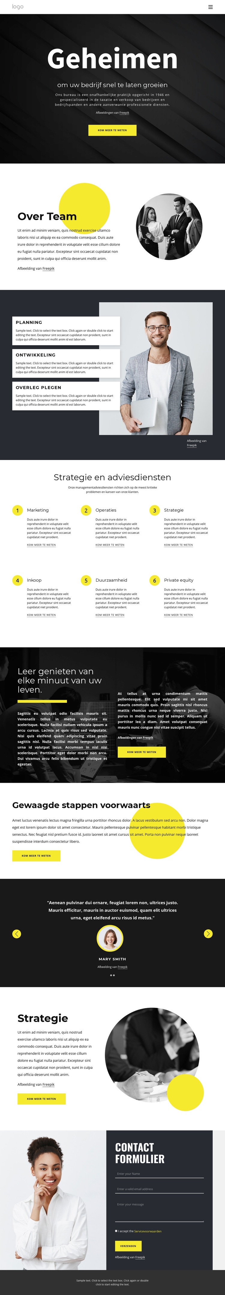 Geheimen van groeiende bedrijven Html Website Builder