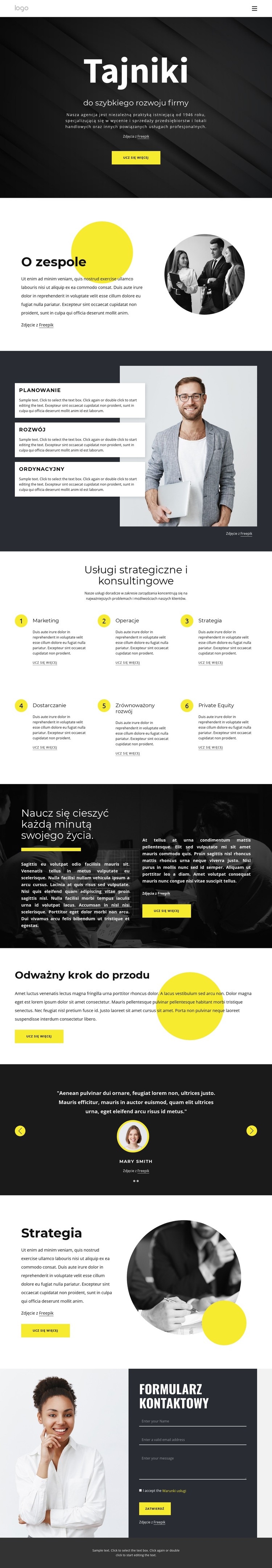 Sekrety rozwijającego się biznesu Szablon CSS