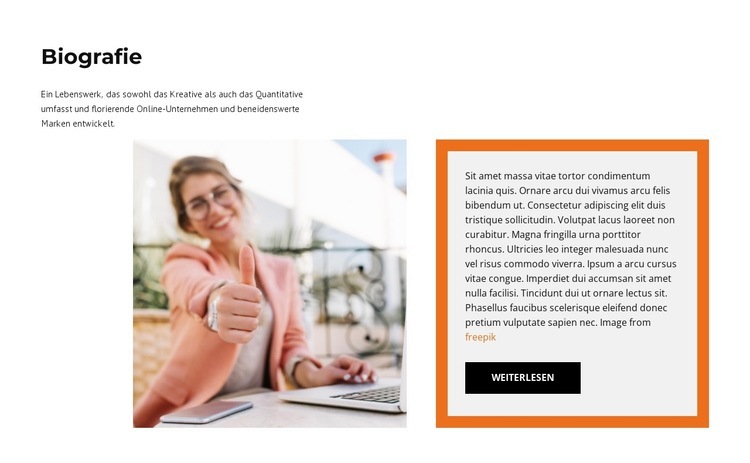 Bio lesen Website Builder-Vorlagen