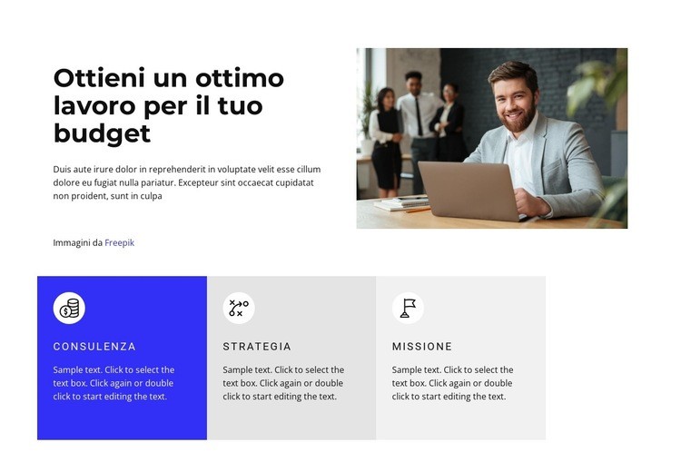 Consigliamo e facciamo da mentore Modelli di Website Builder