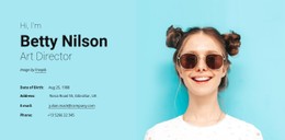 Art Director Profile Simple HTML CSS Template