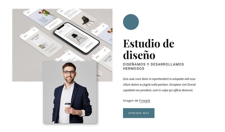 Agencia de diseño premiada Maqueta de sitio web