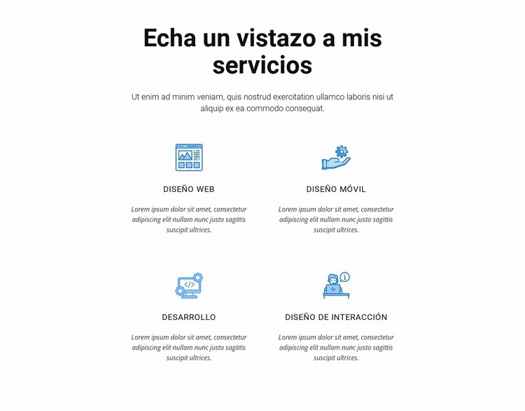 Echa un vistazo a mis servicios Página de destino