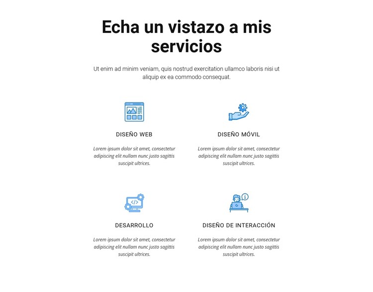 Echa un vistazo a mis servicios Plantilla CSS