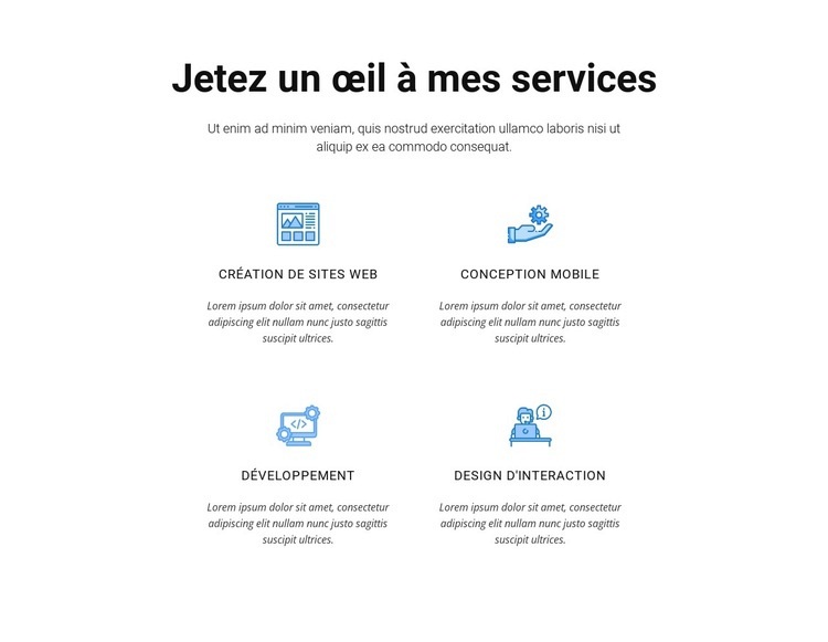 Jetez un œil à mes services Modèles de constructeur de sites Web