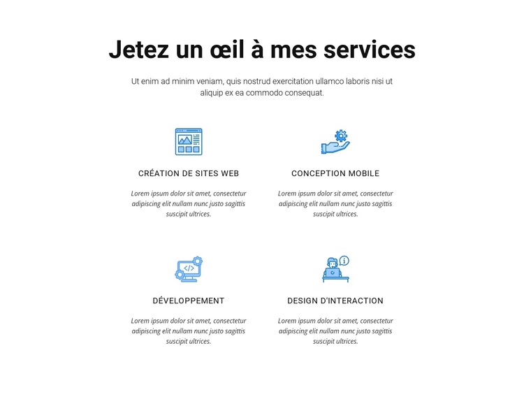Jetez un œil à mes services Modèle de site Web