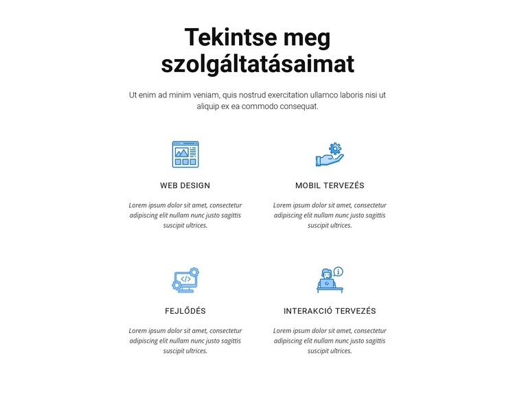 Tekintse meg szolgáltatásaimat HTML Sablon