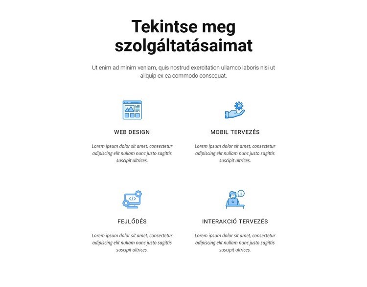 Tekintse meg szolgáltatásaimat Weboldal sablon