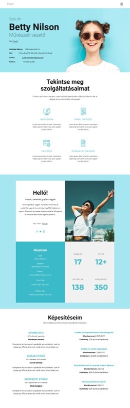 Webhelytervezés Betty Nilson Személyes Oldala Bármilyen Eszközhöz