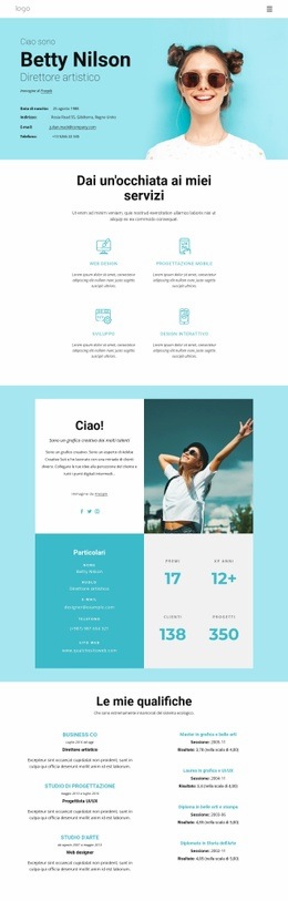 Pagina Personale Di Betty Nilson - Mockup Di Sito Web Personalizzato