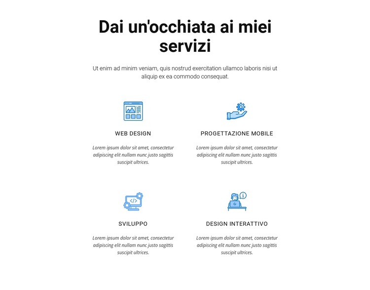 Dai un'occhiata ai miei servizi Modello di sito Web