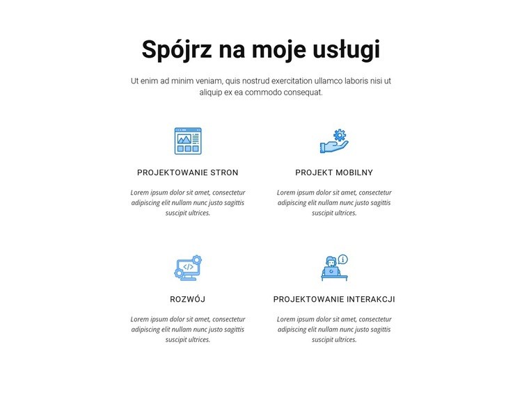 Zapoznaj się z moimi usługami Makieta strony internetowej