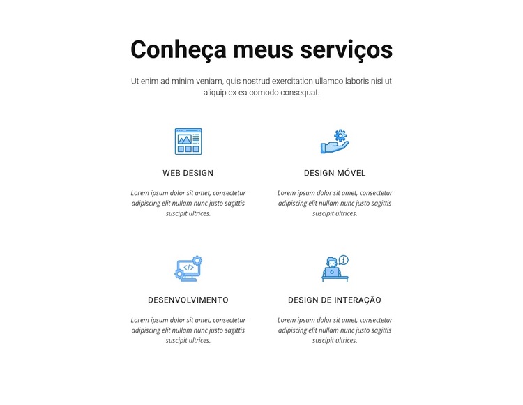 Dê uma olhada em meus serviços Modelo de site