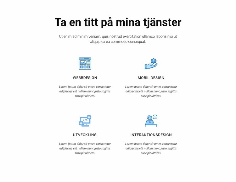 Ta en titt på mina tjänster HTML-mall