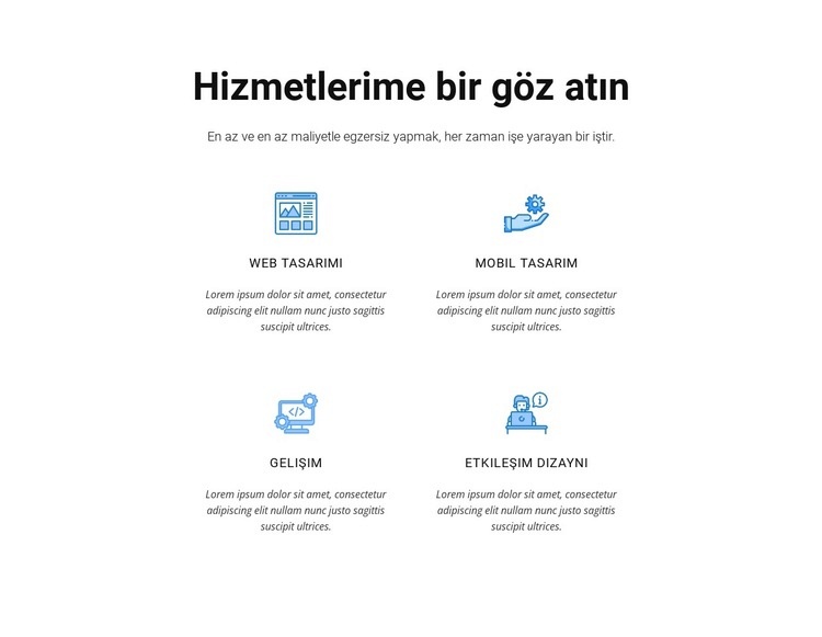 Hizmetlerime bir göz atın Şablon