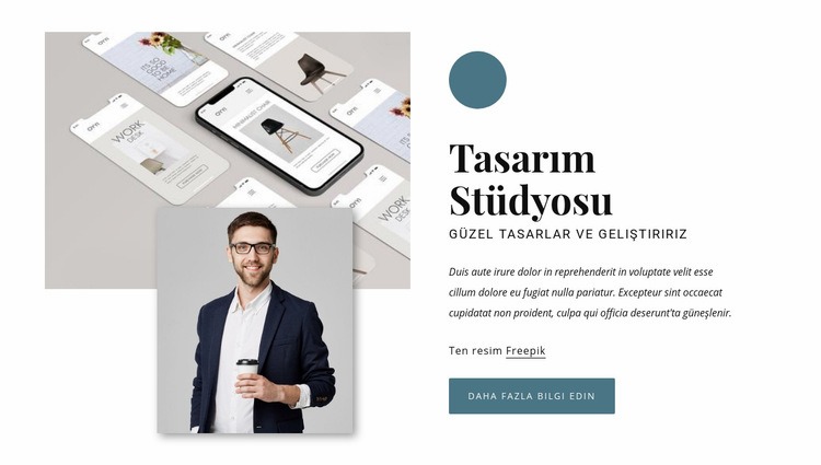 Ödüllü tasarım ajansı Web Sitesi Mockup'ı