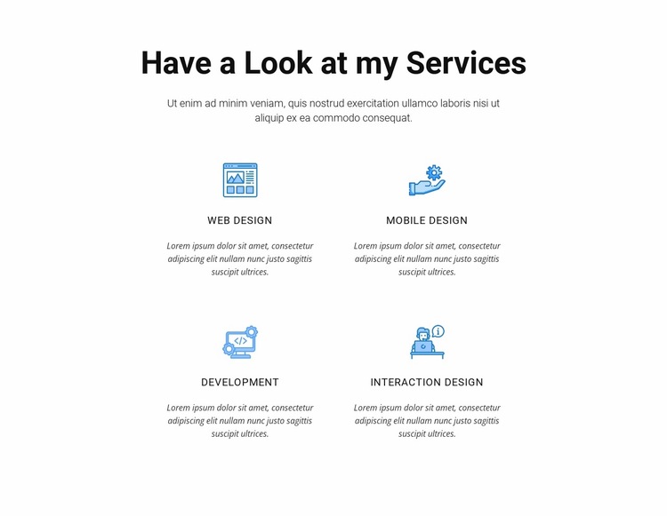 Have a look at my services Website Builder Templates