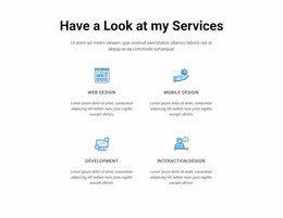 Have A Look At My Services - Website Mockup Inspiration