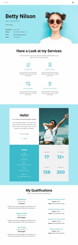 Betty Nilson Personal Page - Web Template