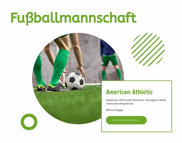 Fußballmannschaft HTML Website Builder