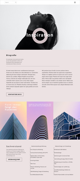Inspirationsvorschuss – Fertiges Website-Design