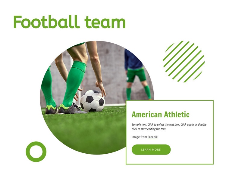 Football team Elementor Template Alternative