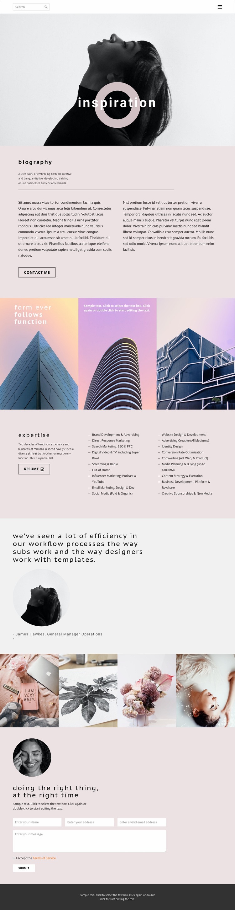 Inspiration advance Homepage Design