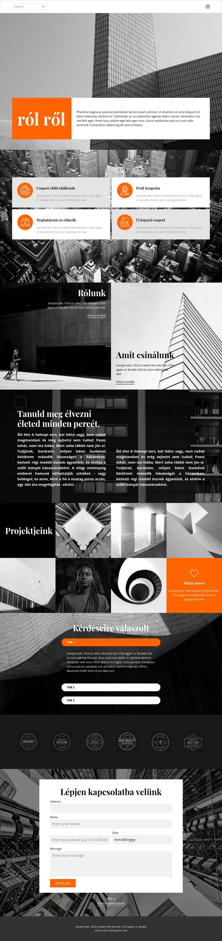 Új projektek stúdiója Weboldal sablon