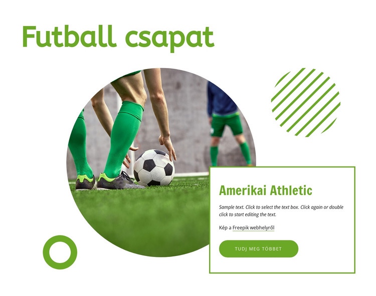 Futball csapat Weboldal tervezés
