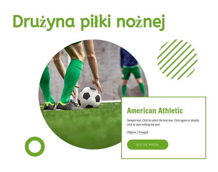 Drużyna piłki nożnej Projekt strony internetowej
