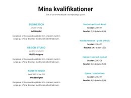 Sammanfattning Av Kvalifikationer CSS-Layoutmall