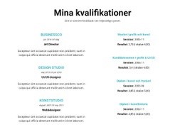 Sammanfattning Av Kvalifikationer - Nedladdning Av HTML-Mall