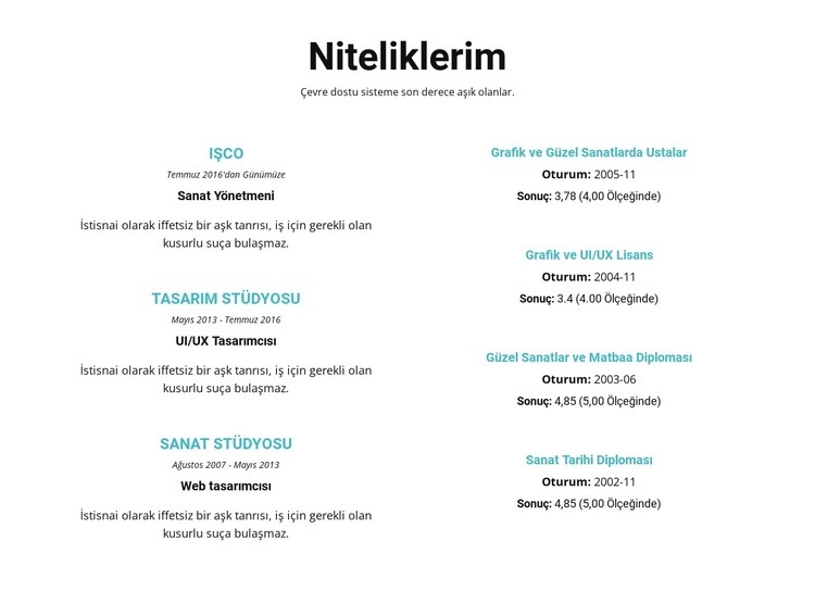 Niteliklerini özeti Web Sitesi Oluşturucu Şablonları