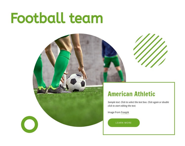 Football team Web Page Designer