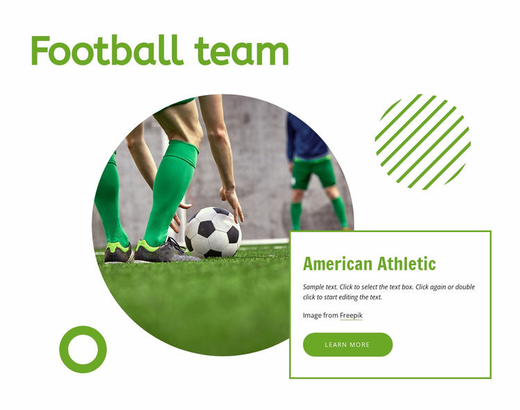 Football team Website Builder Templates