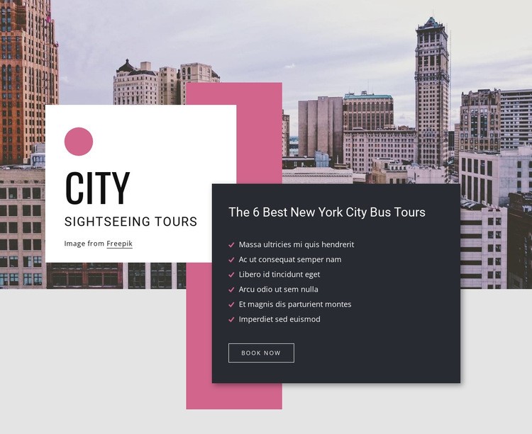 City sightseeing tours Elementor Template Alternative