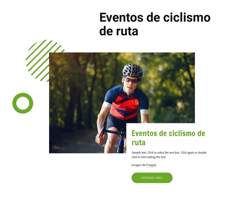 Eventos de ciclismo de ruta Maqueta de sitio web