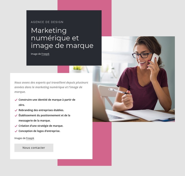 Marketing numérique et image de marque Créateur de site Web HTML