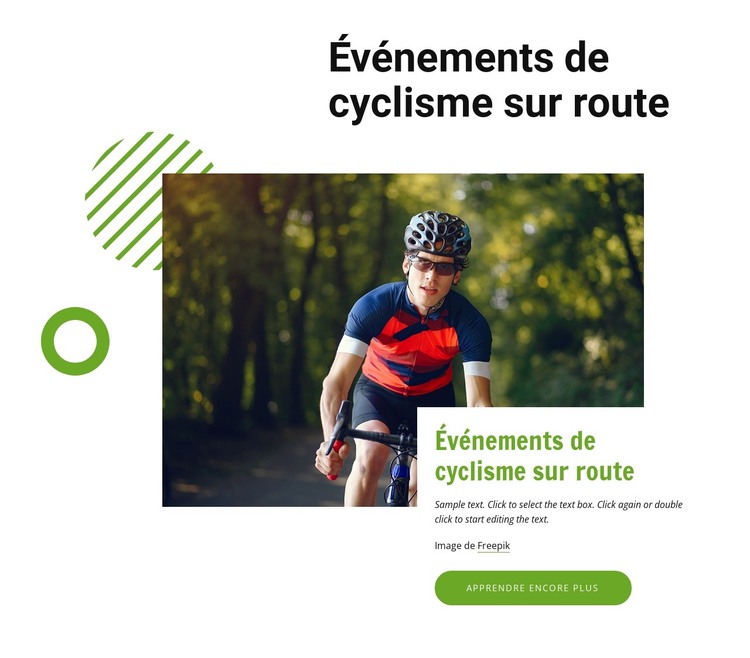 Les épreuves de cyclisme sur route Modèle HTML