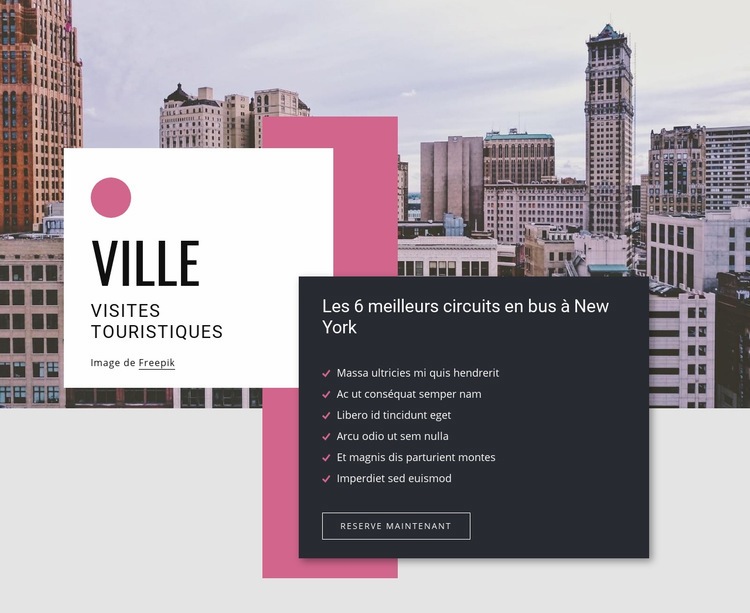 Visites guidées de la ville Modèle d'une page