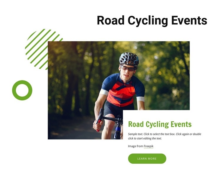 Road cycling events Homepage Design
