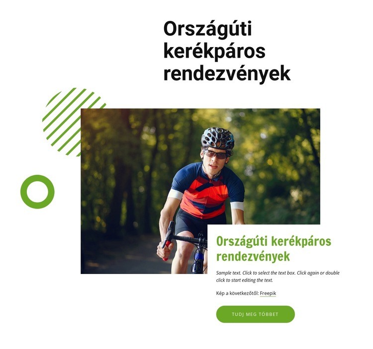 Országúti kerékpáros rendezvények Weboldal sablon