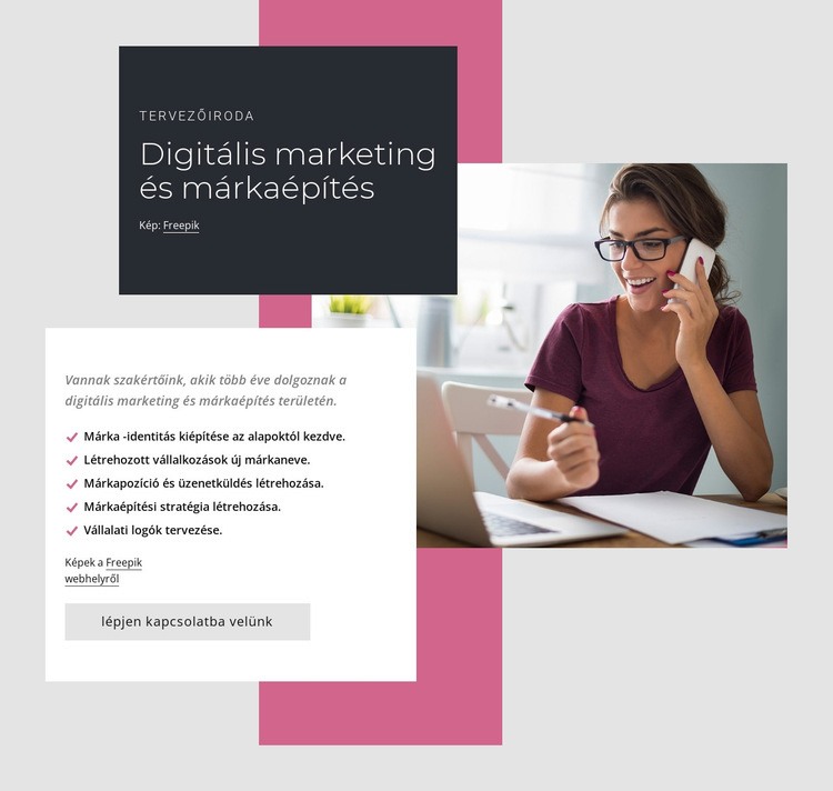 Digitális marketing és márkaépítés Weboldal sablon