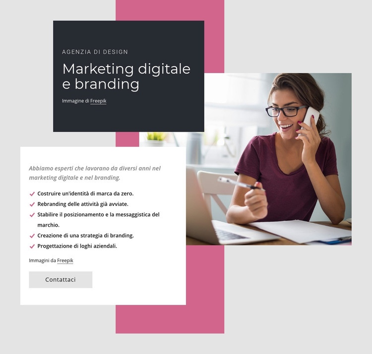 Marketing digitale e branding Mockup del sito web