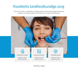 Tandheelkundige Zorg Van Hoge Kwaliteit - HTML-Paginasjabloon
