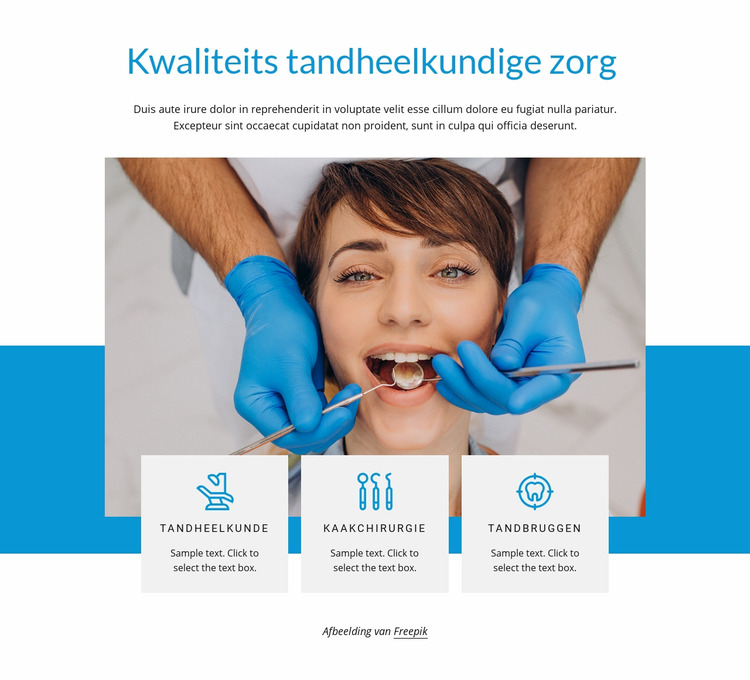 Tandheelkundige zorg van hoge kwaliteit Joomla-sjabloon