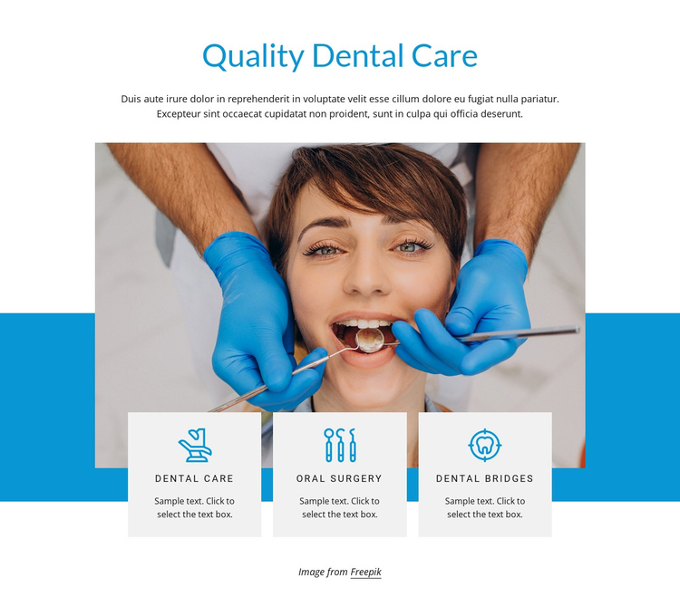 Quality dental care One Page Template