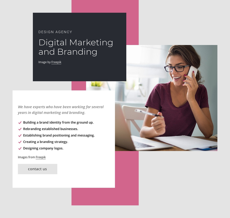 Digital marketing and branding One Page Template