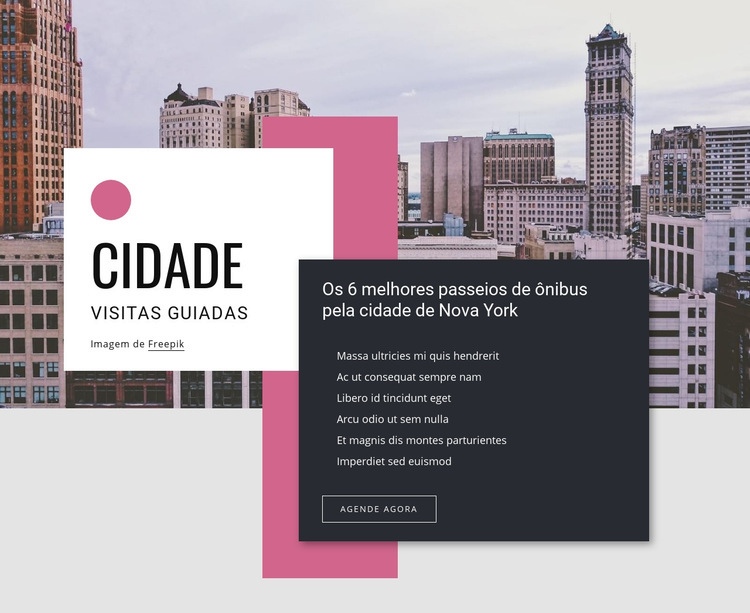 Passeios turísticos pela cidade Construtor de sites HTML